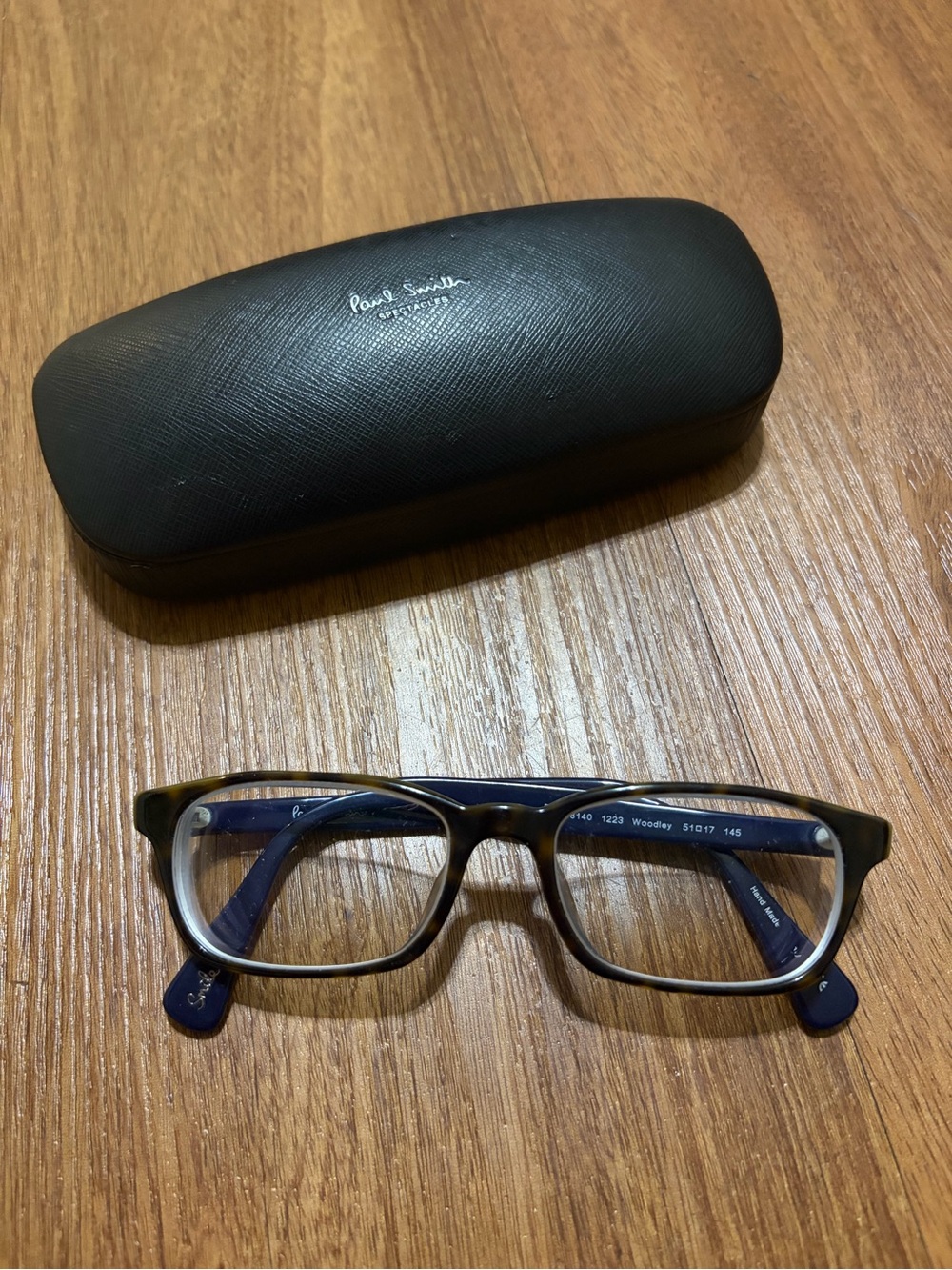 Unisex Paul Smith Tortoise Print Glasses with Case PM Woodley - 51/17/145